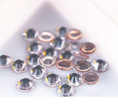 China 2022 Newest Flatback Strong Glue highese quality hotfix rhinestone rose gold coating for sale