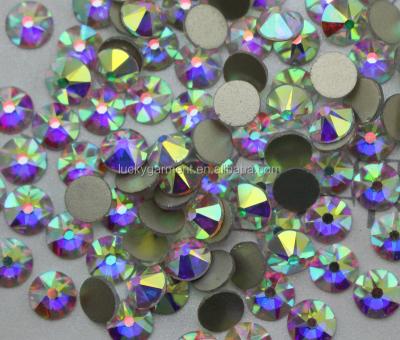 China Newest Design Flatback Nail Crystal 16 Face Cut 8 Small Big+8 Facets Flat Back Non Rhinestones Crystal Rhinestone High Quality AB Hotfix for sale