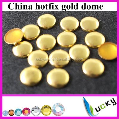 China Flatback China Hotfix Copper Dome Convex Dome Studs Gold Color For Jeans for sale