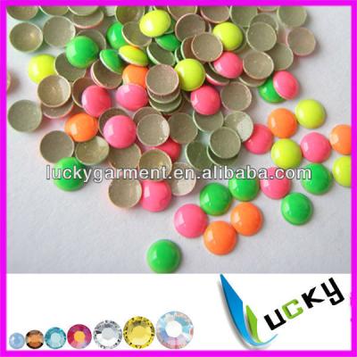 China Flatback hotfix dome half round neon color hot fix dome studs hot fix rhinestuds for sale