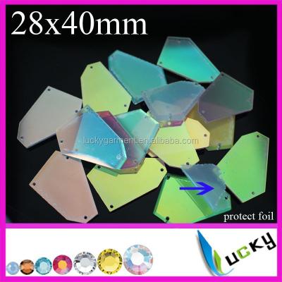 China Flatback AB Crystal Color Sew-on Various Shapes Mirror Acrylic Rhinestone for sale