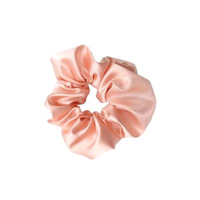 China 2021 Wholesale Soft Customize Silk Hair Scrunchie 100% Silk Baby Elastic Hair Bands Silk Scrunchies for sale