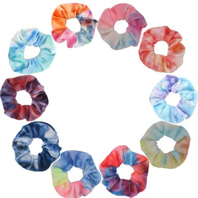 China Soft Multi Color Polyester Band Makeup Towel Bath Fabric Elastic Hair Scrunchies For Women for sale