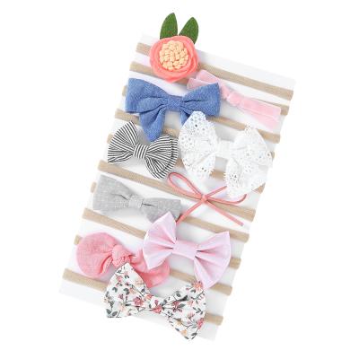 China 10Pcs/Set Sweet Butterfly Headbands For Newborns Set Paper Card Baby Hair Band Kids Headband Accessory Set for sale