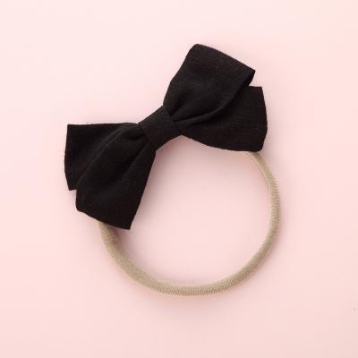 China Hot Selling Amazon Soft 7 Colors Spring Hair Accessories Hair Soft Bow Elastic Hair Rope Accessories for sale