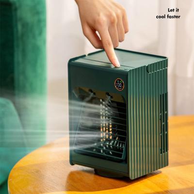 China Portable Mini Air Conditioner Air Cooler Desk Fan Swing Air Cooling Water Cooler USB Fan for Bedroom for sale