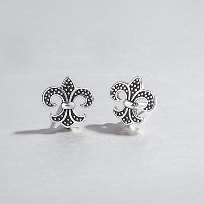 China FASHIONABLE Japanese and Korean sterling silver wild jewelry s925 style flower cross earrings female personality retro earrings for sale