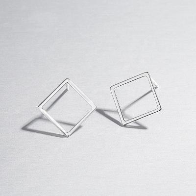 China FASHIONABLE Fashion Personality Fashion Personality Earring Female Square Geometric Figure Sterling Silver Shiny Jewelry S925 for sale