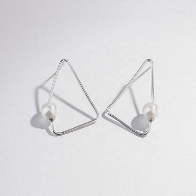 China TRENDY s925 style earrings triangle fashion personality all-match Japanese and Korean sterling silver female geometric jewelry for sale