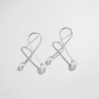 China Japanese and Korean style s925 sterling silver women's fashion personality all-match all-match geometric earrings for sale