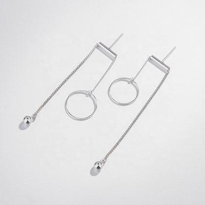 China FASHIONABLE Japanese and Korean style S925 sterling silver earrings temperament asymmetric jewelry female sweet personality circle for sale