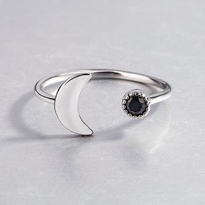 China New Japanese and Korean style S925 ring fashion female personality CLASSIC sterling silver geometric moon ring for sale