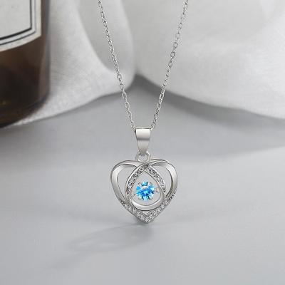 China Wholesale S925 heartbeat necklaces pendant necklace CIA style soft diamond clavicle light silvery female heart-shaped heart-shaped chain for sale