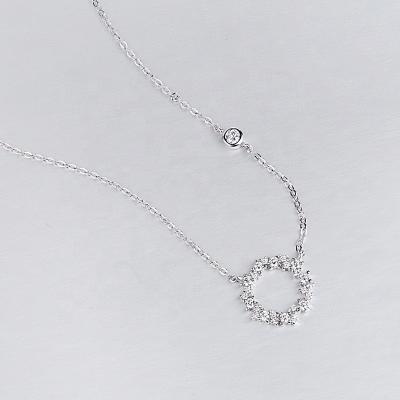 China Japanese and Korean style necklaces 925 sterling silver female personality wild zircon micro-encrusted small circle cool jewelry for sale