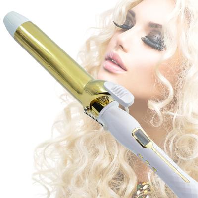 China Hair Curing Clips Gladay Gold LCD Curling Iron Custom Professional Hair Curler Hair Rollers Curler for sale