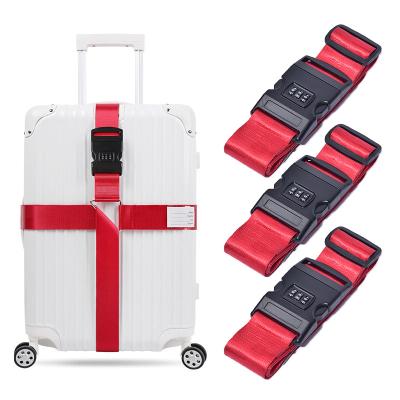 China Adjustable Fabric Travel Suitcase Belts With Password Lock Luggage Belt Strap for sale