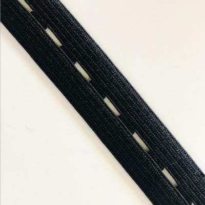 China Knitted elastic band 20mm black sewing elastica buttonhole elastic band for kids and maternity wear banda for sale