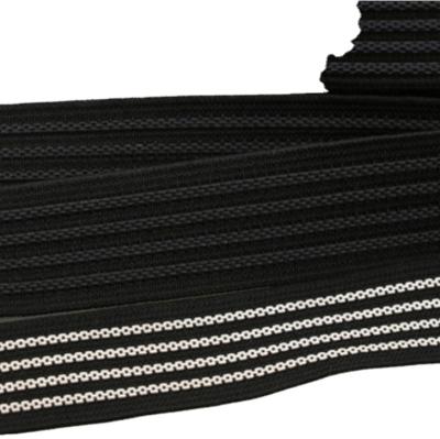 China YI elastic with you factory 25mm wholesale custom 1 inch black anti-slip woven rubber elastic band for garment for sale