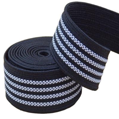 China YI elastic with you factory 25mm wholesale custom 1 inch black anti-slip woven rubber elastic band for garment for sale