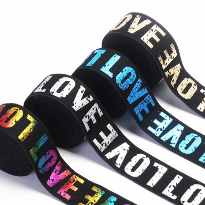 China 2/3/4cm Elastic Elastic Band Printing Letter Rubber Classic LOVE Pattern LOVE Elastic Webbing Waistband For Clothing Pants Sewing Supplies for sale