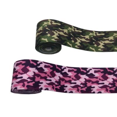 China 25 38MM Elastic Rubber Bands Camouflage Print Rubber Band Ties DIY Garment Pants Belt Sewing Accessories for sale