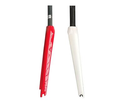 China Road Bicycles OEM No Logo Rigid Suspension Road Bike Road Bike Disc Brake Fork 700c Front Fork For Sale Gloss/rosd matte red white fork for sale