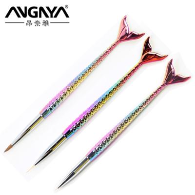 China Mermaid NAIL Nail Art Brush Nail Art Tools Colorful Paint Liner Acrylic Nail Polish Set Brush for sale