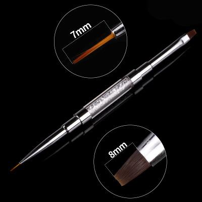 China ANGNYA NAIL Double Head Coating Beauty Brush Gel Nail Sweep Drawing Wire Gradient Dot Brush for sale