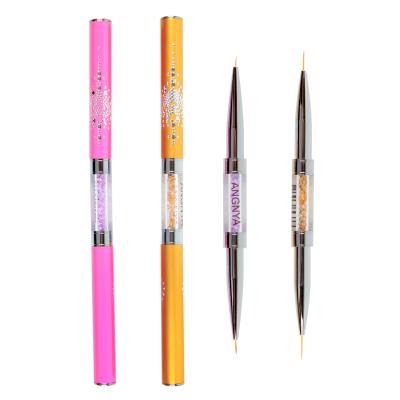 China NAIL ANGNYA Double Head Liner Nail Brush Drawing Brush for sale