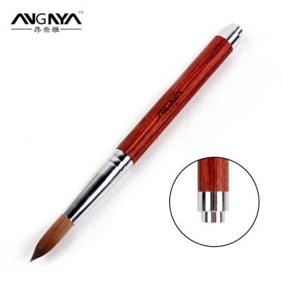 China New NAIL ANGNYA Round Shape Kolinsky Pure Nail Acrylic Brush With Natural Rosewood Handle for sale