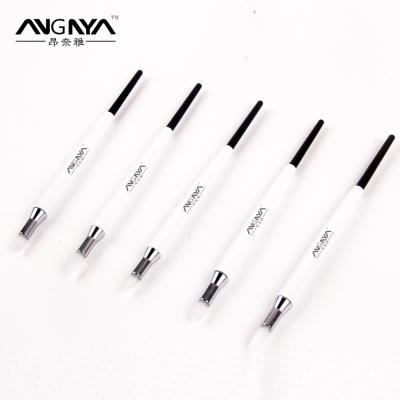 China ANGNYA NAIL White Metal Handle New Style 5PCS Nail Art Silicone Brush Set for sale