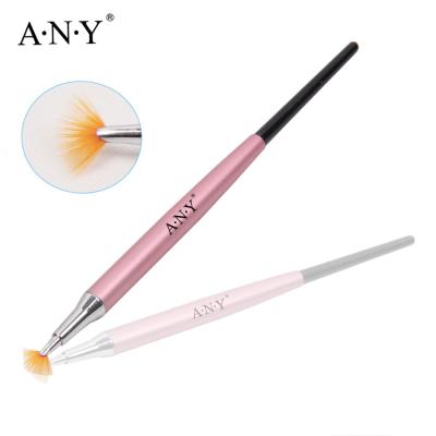 China 2016 NAIL Hot Seller ALL Professional Nail Art Brush Pink Mental Handle Nail Building Design Fan for sale