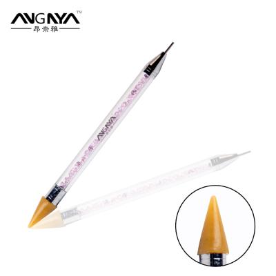 China Dotting Tool & Wax Dotting Tool ANGNYA High Quality Wholesale Nail Art Crystal Pick Up Wax Dotting Tool Bi-Directional Supply Brush for sale