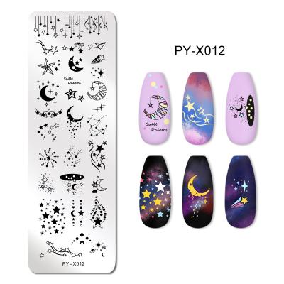 China Stainless Nail Art DIY ANGNYA Rectangle Flower Fruit Star Moon Pattern Nail Tool Nail Stamping For Nail Beauty for sale