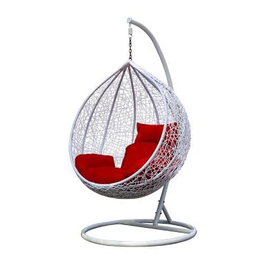 China Modern Outdoor Patio Furniture Swing Chair Wicker Rattan Hanging Egg Chair With Stand for sale