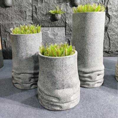 China Nordic Creative Flower Pots Planters Outdoor Fiberglass Garden Plant Pots For Hotel Restaurant Decor for sale