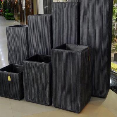 China Modern Tall Flower Box Fiberglass Flower Pots Green Plant Flower Tree Planters For Plant Indoor Outdoor Pots for sale