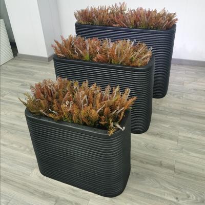 China Corrosion Resistance Large Black FRP Planter OEM Fiberglass Flower Box For Factory Direct Wholesale for sale