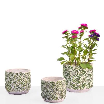 China Wholesale Modern Small Round Succulent Elegant Flower Pots Cement Planter Garden Pots For Table Floor for sale