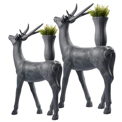 China Large Modern New Year Decor Indoor Outdoor Animal Garden Ornaments Fiberglass Sculpture Deer for sale