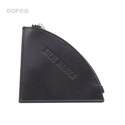 China Logo Shape Zipper Open PU Leather Wallet Eco-friendly Embossed Portable Coin Purse Hanging Bag Wholesale Sector for sale