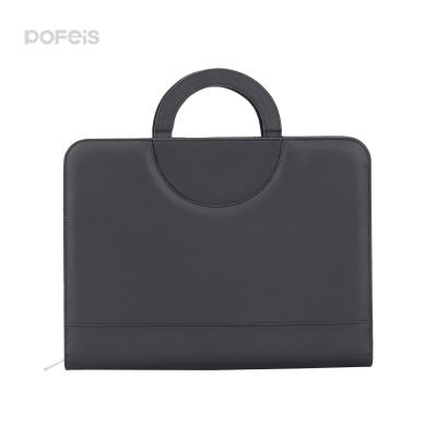 China PP or customization custom business document bag a4 leather black zipper PU zipper document laptop bag for sale