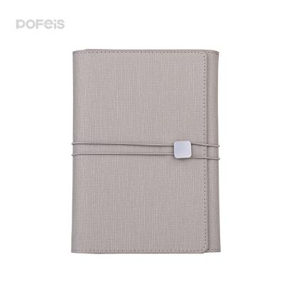 China 3 Fold Custom Canvas Pattern Stick Section Pen PU Cover Eco-Friendly Leather Notebook High-end Eco-Friendly Storage for sale