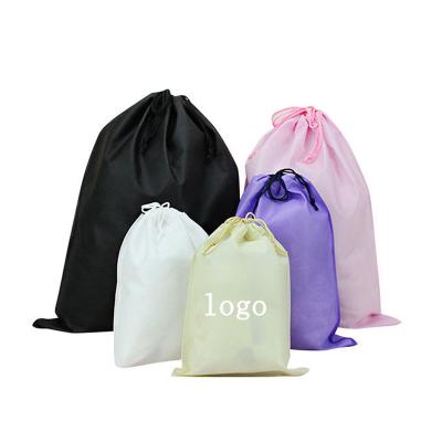 China Custom Logo Eco-friendly Packaging Cloth Shoes Dust Drawstring Bag Nonwoven Non Woven Drawstring Bag for sale