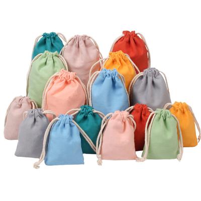 China High Quality Eco-friendly Empty Color Canvas Cotton Bag Cotton Suction String Bag Customized Logo for sale