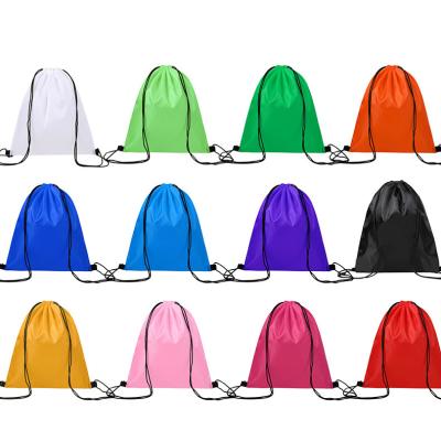 China Factory Durable Custom Logo Draw String Bag Sports Backpack 210D Polyester Drawstring Shopping Bag Backpack for sale