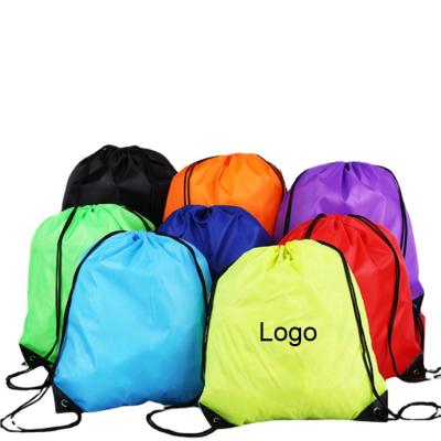 China Factory durable wholesale sports backpack polyester drawstring bag printed drawstring bag logo printing for sale