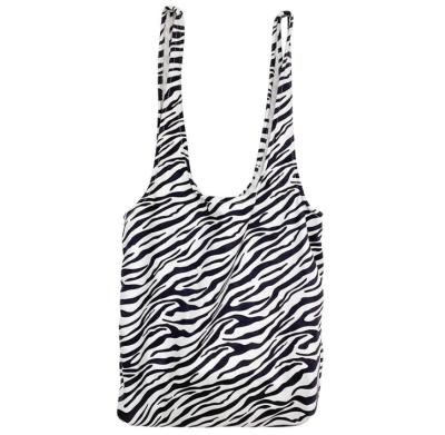 China Personalizedl high quality fasion large capacity ladies simple fashion simple fashion zebra-stripe handbag wild animal Tote Shoulder shopping bag for sale