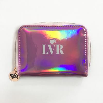 China Fashionable Lady Waterproof Shine Color Polarizing Laser Mini To Receive Portable Coin Purse Wallets for sale