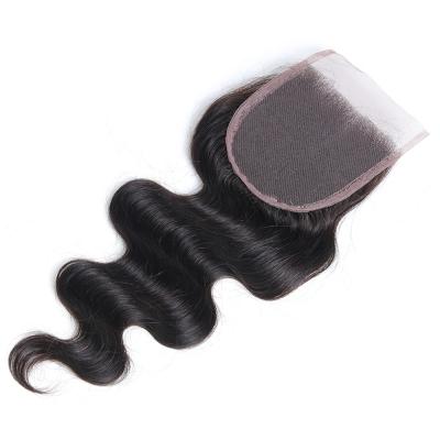 China Cheap Free Part Closure Straight Virgin Hair Brazilian Hair Bundle With Body Wave Lace Closure 8inche To 20inches Free Part Cheap Hair Closure for sale